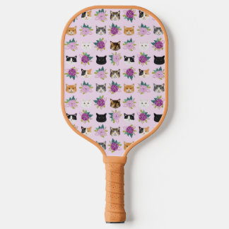 Katten Florals Paars Pickleball Paddle