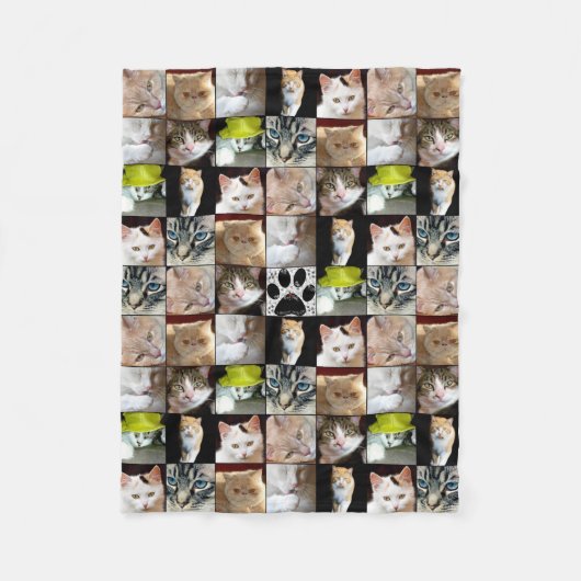 Katten Foto Collage Fleece Deken (Voorkant)