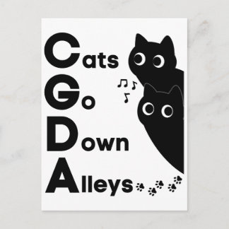 Katten gaan door steegjes CGDA muziektheorie Briefkaart