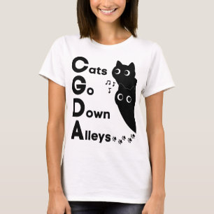 Katten gaan door steegjes CGDA muziektheorie T-shirt