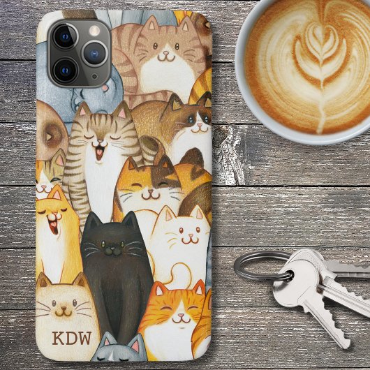 Katten Galore Monogram Case-Mate iPhone Case