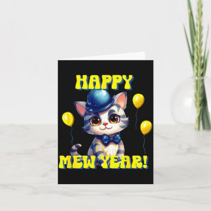 Katten Gelukkig Nieuwjaar Miauw Jaar Grappig Nieuw Kaart