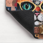 Katten gemengde gemengde papier collage muismat (Hoek)