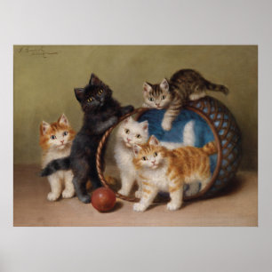  katten geven Sophie Sperlich de rode bal Poster