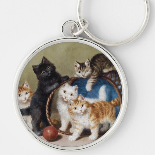  katten geven Sophie Sperlich de rode bal Sleutelhanger (Voorkant)