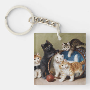  katten geven Sophie Sperlich de rode bal Sleutelhanger