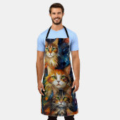 Katten Gezichten Dieren Kunst Schort (Gedragen)