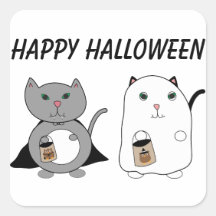 Katten Ghost Vampire Happy Halloween Custom