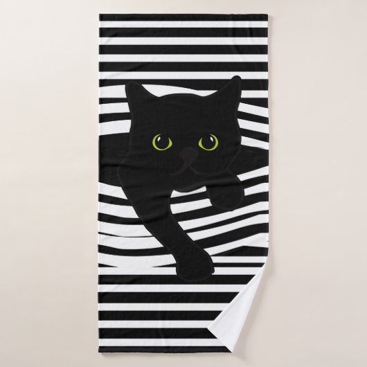 Katten gluurende handdoek (Badhanddoek)