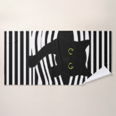 Katten gluurende handdoek (Badhanddoek)