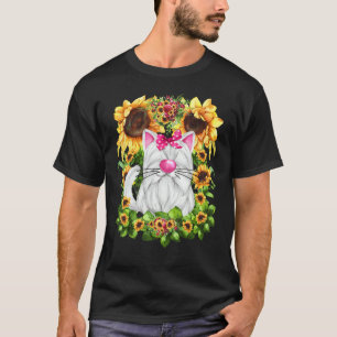 Katten Grafisch Voor Vrouwen Zonnebloem Patroon Mo T-shirt