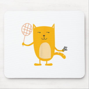 Katten Grafische Badminton Speler Shuttle Sport Sm Muismat