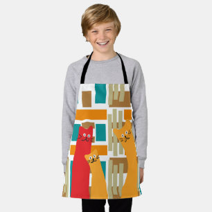 Katten grillige schattige geometrische vormen schort