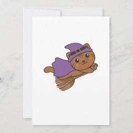 Katten Halloween Heks Kinderen Heks Kostuum Feestdagenkaart