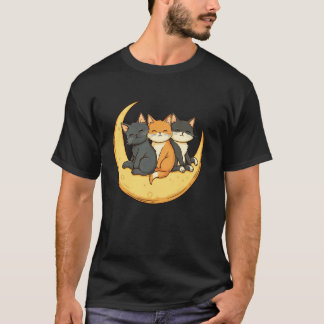 Katten Halvemaan Schattige Kattenliefhebber T-shirt