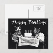 katten Happy Birthday Briefkaart (Voorkant / Achterkant)