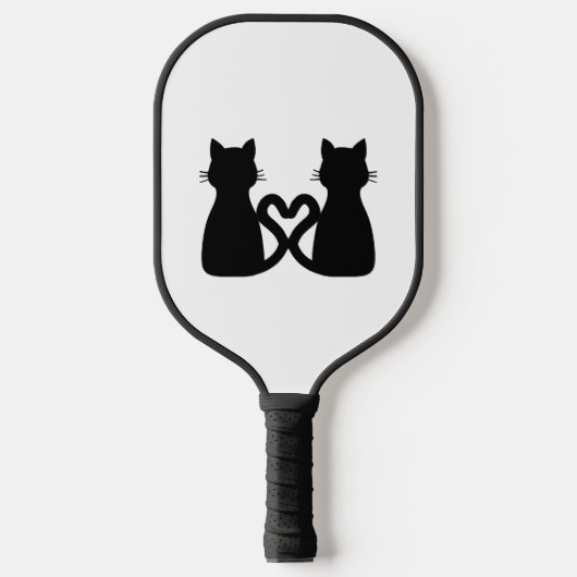 Katten Hart Zwart Pickleball Paddle (Voorkant)