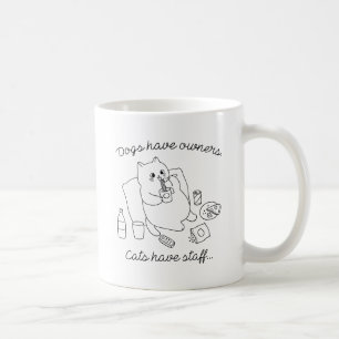 Katten hebben personeel koffiemok