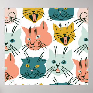 Katten heeft een raar patroon. poster