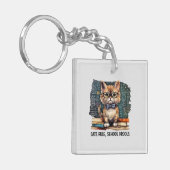Katten heersen, school drollen sleutelhanger (Voorkant Links)