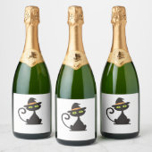 katten heks Classic T-shirt Sparkling Wijnetiket (Flessen)