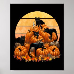 Katten Herfst Herfst Pompoenen Thanksgiving Matchi Poster