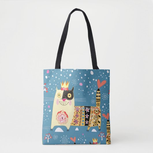 Katten, Hippie, Bohemiaanse en vrije gedistilleerd Tote Bag (Voorkant)