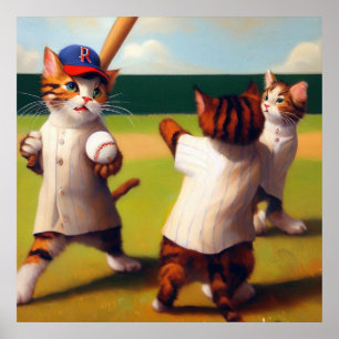 Katten Honkbal Poster