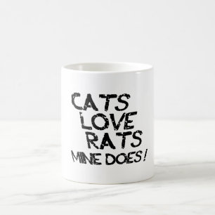 Katten houden van ratten. De mijne wel. Koffiemok