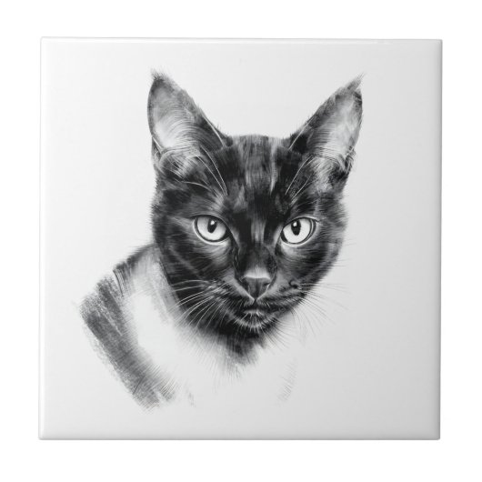 Katten Houtskool Tegeltje (Voorkant)