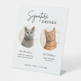 Katten Huwelijk Handtekening Dranken Cocktail Bar Reclamebord Met Voetstuk