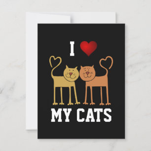 Katten: Ik hou van mijn katten Briefkaart