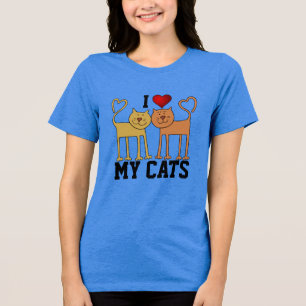 Katten: Ik hou van mijn katten Tri-Blend Shirt