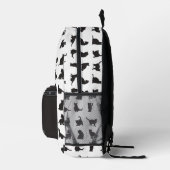 Katten in Black Silhouette Pattern met voornaam Bedrukte Rugzak (Rechts)