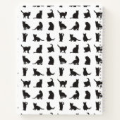 Katten in Black Silhouette Pattern met voornaam Notitieboek (Achterkant)