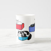 Katten in Colorful Boxes Bone China Mok (Voorkant)