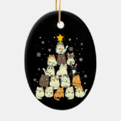 Katten in de kerstboom keramisch ornament (Achterkant)