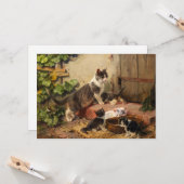 Katten in de melkschaal | Julius Adam de Jongere Kaart (Voorkant / Achterkant in situ)