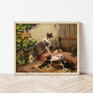 Katten in de melkschaal   Julius Adam de Jongere Poster