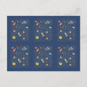 Katten in de ruimte ansichtkaart briefkaart