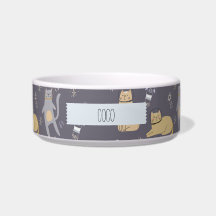 Katten in de ruimte naadloos patroon aangepaste na