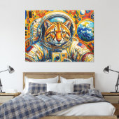 KATten IN DE RUIMTE-OCELOT 2 Canvas Afdruk (Insitu (Slaapkamer))
