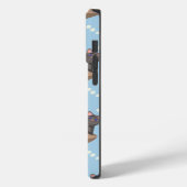 Katten in doos en melkdruppels op blauw Case-Mate iPhone case (Achterkant / Links)