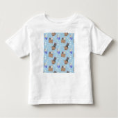 Katten in doos en melkdruppels op blauw kinder shirts (Voorkant)