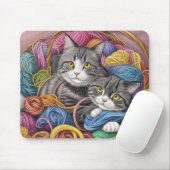 Katten in een mand muismat (Met muis)