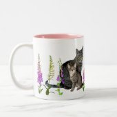 Katten in Foxglove Tweekleurige Koffiemok (Links)