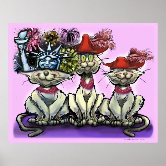 Katten in Funny Petten Poster (Voorkant)