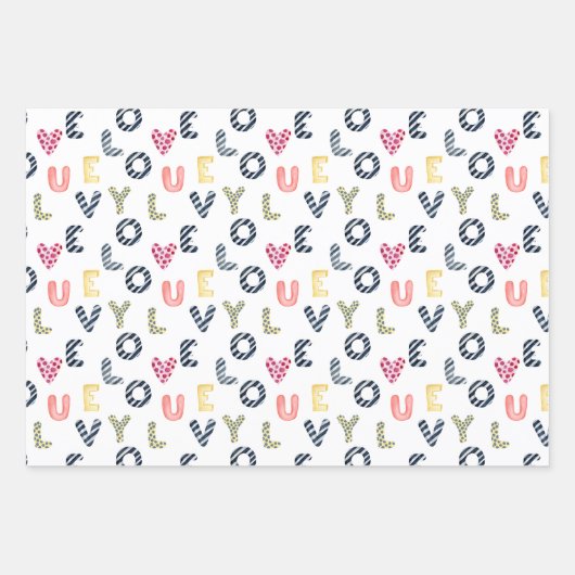 Katten in het liefdespatroon inpakpapier vel (Voorkant 2)