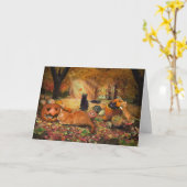 Katten in het najaar kaart (Gele Bloem)