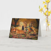 Katten in het najaar kaart (Gele Bloem)